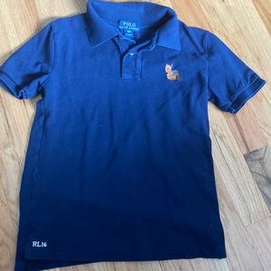 Ralph Lauren Polo Boys Blue Polo Collared Shirt. Sz 8